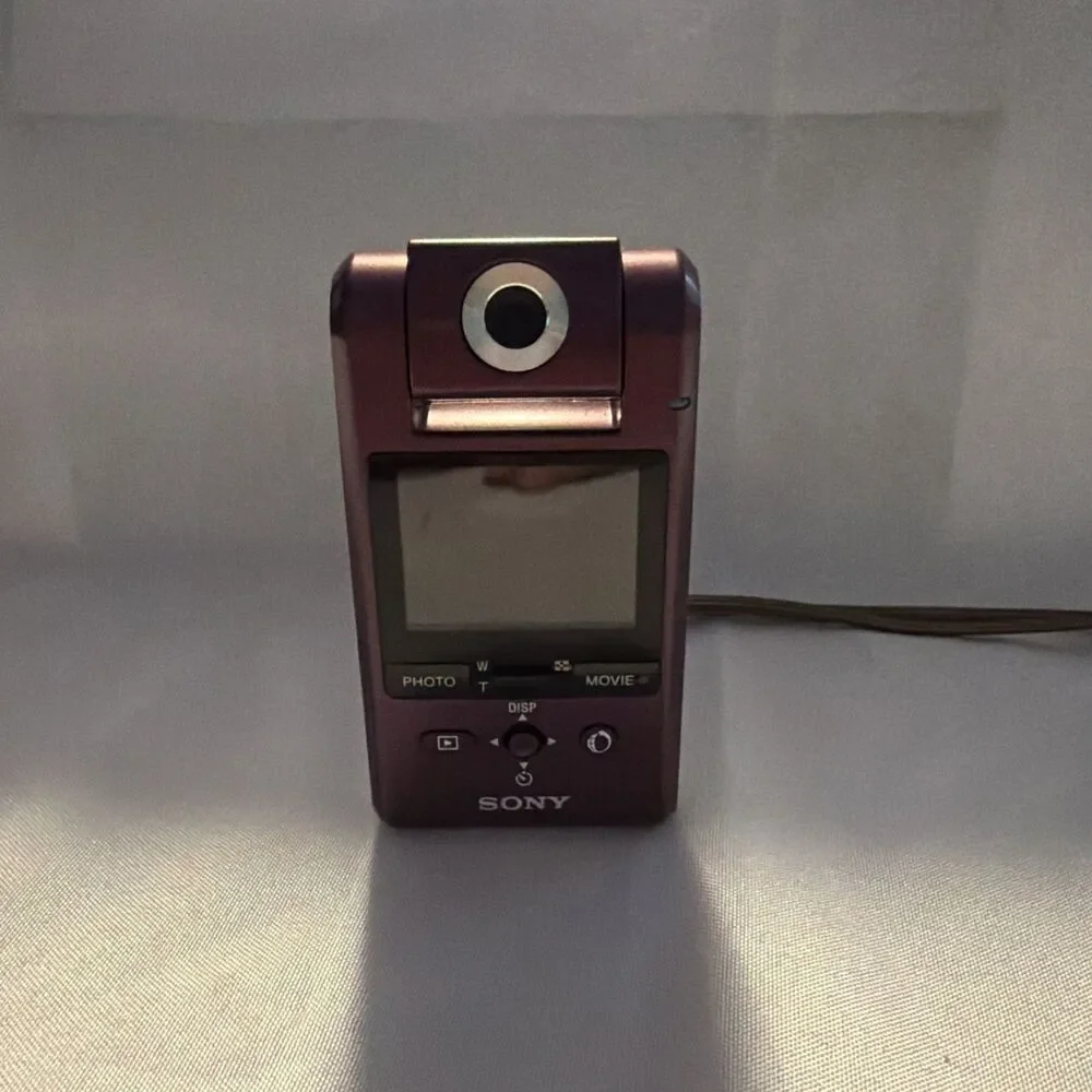Sony Webbie HD MHS-PM1 5.0MP Camera Purple w/ Battery Not tested As is